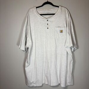 Carhartt Mens 3XL Heather Gray Short Sleeve Henley Pocket T-Shirt Workwear